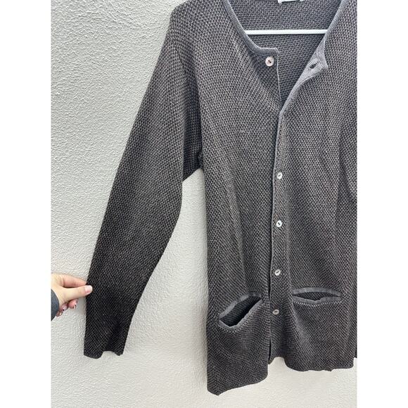 Joan Vass Womens Cardigan Size 1 Brown Button Up Long Sleeve Pockets - Picture 2 of 11